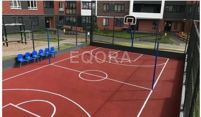 Бесшовное покрытие из резиновой крошки для баскетбольной площадки в Вагае